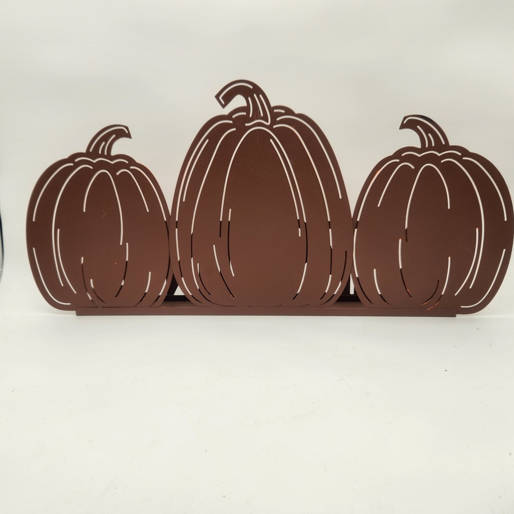 Metal‎ Pumpkin Blessings Shelf Tabletop/Wall Hanging Sturdy Autumn Thanksgiving - Picture 4 of 5